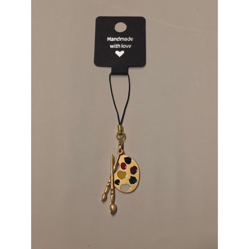 Artist Paint & Brush Phone Charm Handmade - Picture 3 of 3